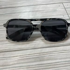 Aerie Black Tortoise Aviator Sunglasses OS